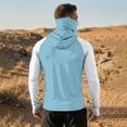 thumbnail image 5 of Dresfit Sun Shirt Mens Upf 50+ Long Sleeve Fishing Shirts 2026 Summer Hooded Workout Pullover Big and Tall Sun Protection Hiking Hoodies with Face Mask Sky Blue 4XL, 5 of 9