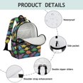 thumbnail image 4 of Colorful Dinosaurs Black Pattern Cute School Backpack Bag for School with Padded Back and Adjustable Shoulder Straps 15.25"x11.5"x5.25", 4 of 5
