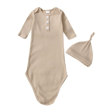 

Ma&Baby Newborn Infant Baby Girl Boy Long Sleeve Knot Sleeping Bags Nightgown Sleepwear