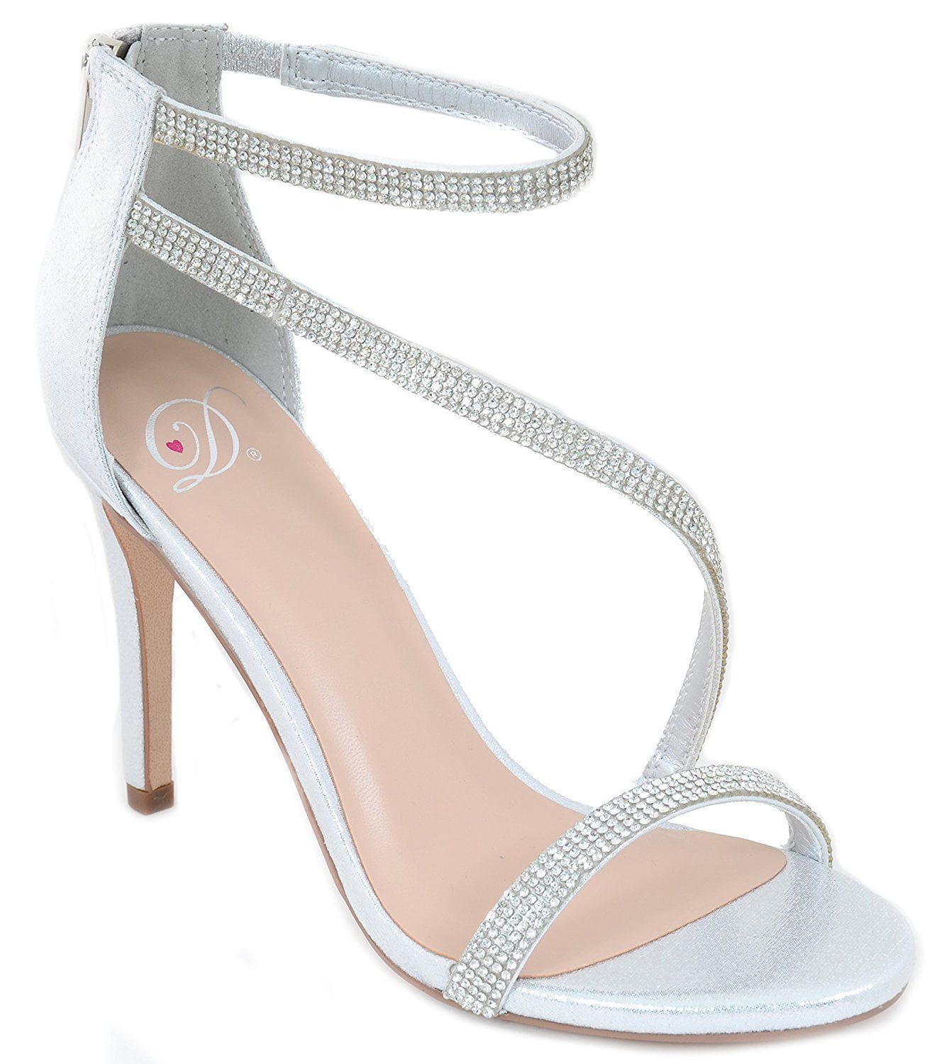 silver formal heels