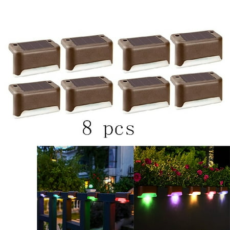 

Ledander 8 Pack Solar Deck Lights Outdoor Color Glow Solar Step Lights Waterproof LED Solar Fence Lights for Stair Patio Pathway and Garden Color Changing