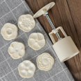 thumbnail image 2 of Sello de galletas, sellos de molde para pastel de luna, prensa de galletas, Festival de mediados de otoño, decoración artesanal, molde cortador de pasteles (50g, 6 sellos), 2 of 5