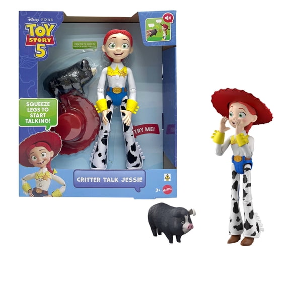 Open Box Disney and Pixar Toy Story 5 Critter Talk Jessie, 12 Inch Action Figure Toy & JD Pig, 35 Sounds