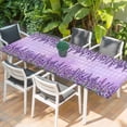 thumbnail image 2 of Purple Lavender Table Cloths for 8 Foot Rectangle Tables, Spring Watercolor Wildflowers Plant Plaid Patio Waterproof Elastic Fitted Tablecloths, Washable Rectangular Table Cover for Camping, 2 of 8