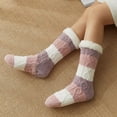 thumbnail image 5 of Visland Women Fuzzy Socks, Fashion Casual Stripes Pattern Soft Cozy Plush Fleece Winter Foot Warm Non-Slip Grip Floor Slippers Socks Sleeping Socks for Indoor Outdoor Daily Wear, 5 of 8