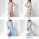 thumbnail image 5 of Vestido midi de mujer con estampado de animales, volantes, cuello alto, cordón, manga larga, cintura Abanopi Beige/Grande, 5 of 7
