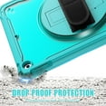 thumbnail image 4 of KOMI for iPad 9th/ 8th/ 7th Generation Case (iPad 10.2 inch Rugged Case 2021/2020/2019) with Screen Protector, Rotating Stand/Pencil Holder/Carrying Shoulder Strap Stick Kickstand & Translucent, 4 of 5