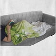 thumbnail image 6 of Green Leaf Soft Flannel Fleece Throw Blanket, Flourishing Springtime Abstract Composition with Leaves Fantasy Flora, Cozy Plush for Indoor and Outdoor Use, 50" x 60", Green Yellow White, by Ambesonne, 6 of 6