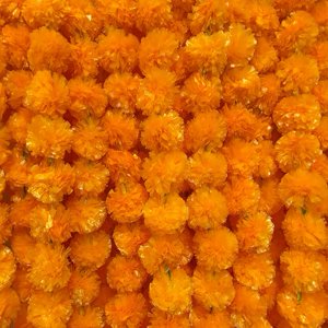 5PCS Marigold Flowers Marigold Garland 5 Feet Artificial Flowers