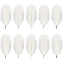 20 Pcs White Ostrich Feathers,8-10 inch (20-25cm)Feathers, Feathers for Crafting,Craft Feathers for Centerpiece Table Decorations, Home Decorations, Black Party Decorations