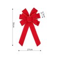 thumbnail image 2 of Décorations de Noël Nœuds Rouges Grand Nœud en Velours Filaire avec Bordure Dorée pour Couronnes Extérieures, Emballage Cadeau, Décoration d'Arbre, Extérieur, 2 of 5