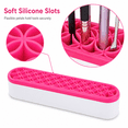 thumbnail image 3 of ABPETE Silicone Makeup Brush Holder, Multipurpose Desktop Organizer with Flexible Slots for Pens, Painting Brushes and Sewing Tools, Rose Red, 8.3 x 1.96 x 1.34 in, 3 of 7