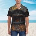 thumbnail image 2 of Sikiie Rustic Cabin Autumn Forest Print Men's Hawaiian Shirt, Summer Beach Button Pocket Short Sleeve T-Shirt,Large, 2 of 7