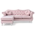 thumbnail image 4 of Glory Furniture Hollywood Velvet Sofa Chaise in Pink, 4 of 6