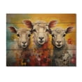 thumbnail image 3 of Designart "Fuzzy Friends Colorful Sheep" Animals Print on Natural Pine Wood, 3 of 5