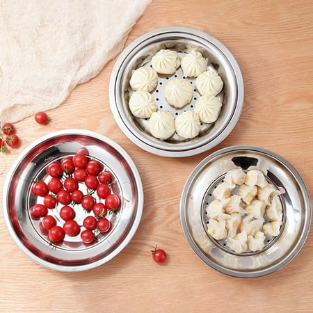 

Yesbay Steaming Plate Detachable Food Grade Double-layered Cooking Dumpling Round Stainless Steel Tray Kitchen Supplies