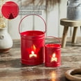 thumbnail image 3 of VHC Brands Votive Candle Holder w/Star Cutout Barn Red Set of 2 Sizes, 3 of 5