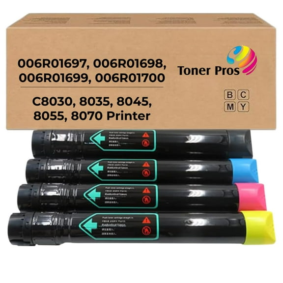 Toner Pros Toner Cartridge for Xerox AltaLink C8030 C8035 C8045 C8055 C8070 Printers – 4 Pack (006R01697, 006R01698, 006R01699, 006R01700), Yield – Black 26,000, Color 15,000 Pages