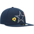 thumbnail image 3 of Men's New Era Navy Dallas Cowboys Chain Stitch Heart 59FIFTY Fitted Hat, 3 of 5