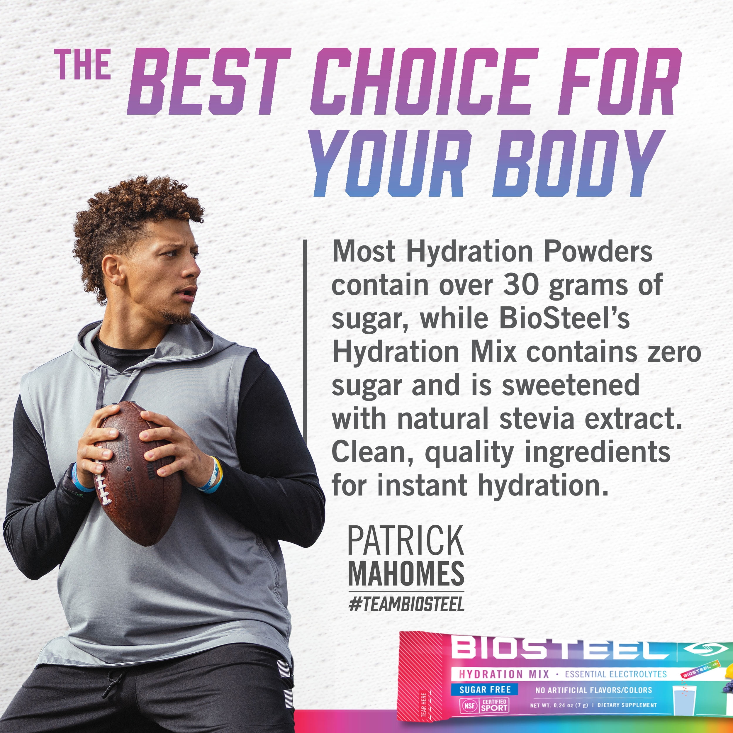 BioSteel Hydration Mix, Sugar-Free with Essential Electrolytes, Rainbow Twist, 7 Single Serving Packets