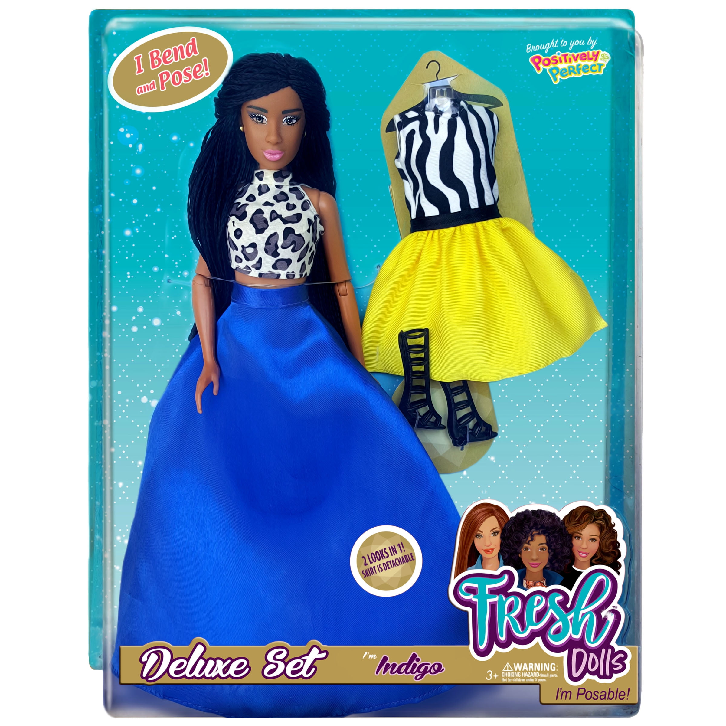 Fresh Dolls Indigo  Deluxe  Fashion  Doll & Spare Outfit Afro American 