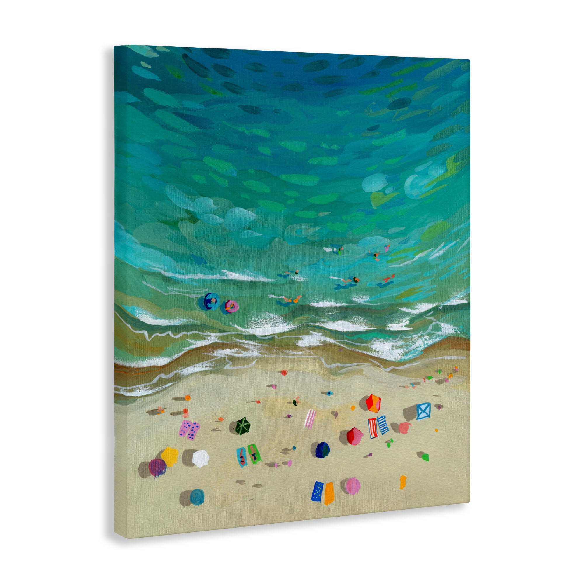 Stupell Industries Aerial Beachside with Umbrellas Canvas Wall Art, design by Brook Page