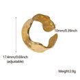 thumbnail image 4 of Anillo abierto de acero inoxidable estilo irregular para mujer Anillo simple Anillo de acero de titanio que no se decolora, 4 of 5