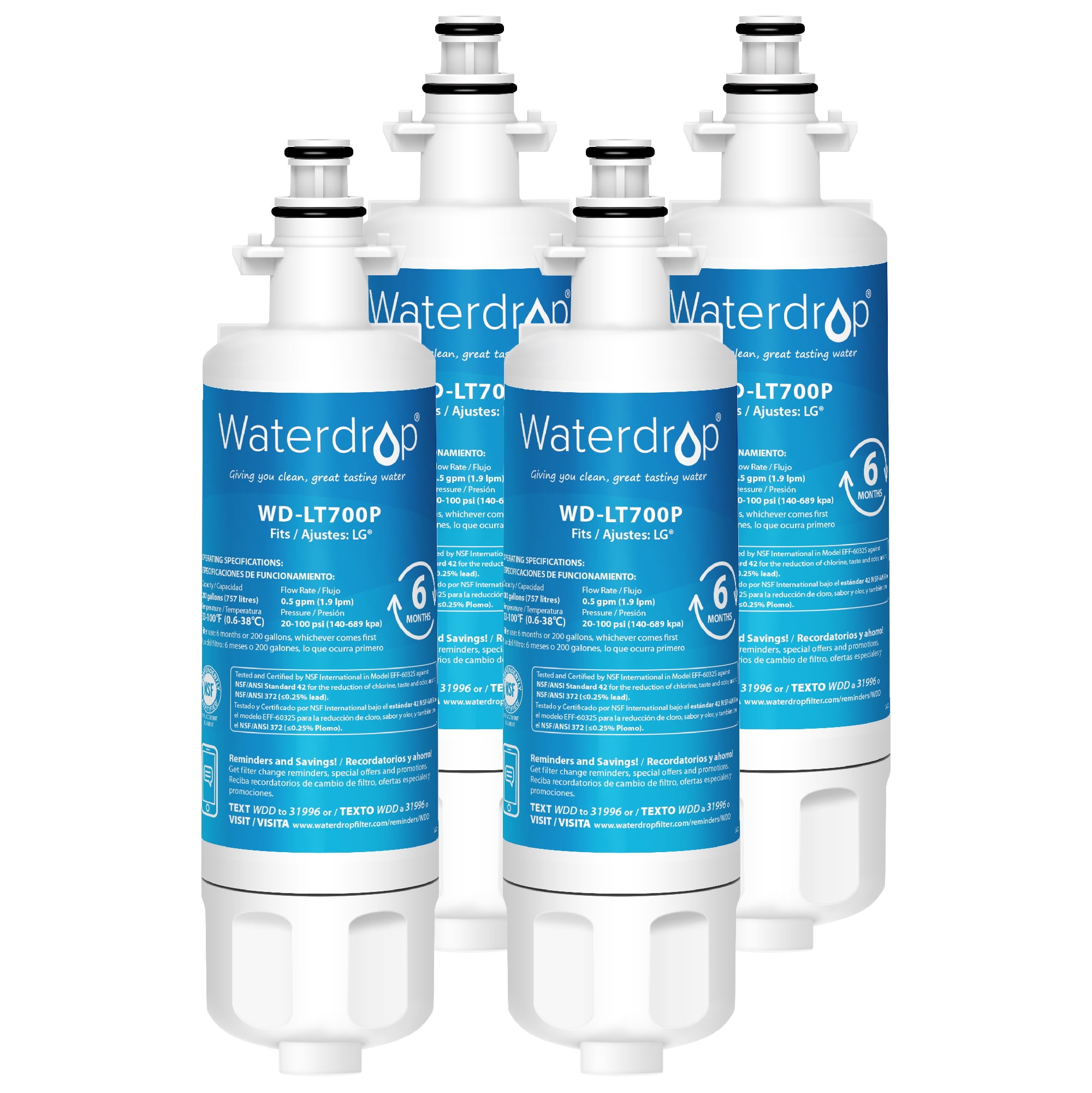 Waterdrop ADQ36006101 Refrigerator Water Filter, NSF 42&372 Certified