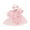Pink, variant on CIYCuIT Baby Girls Summer Romper Dress Ribbed Short Sleeve Mesh Tulle Patchwork Jumpsuit Newborn Infant Cute Crew Neck A-line Bodysuit with Headband 3M 6M 12M 18M
