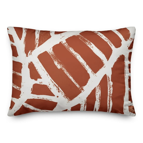 Creative Products Terra Cotta Distressed Abstract Rectangles 14x20 Indoor / Outdoor Pillow