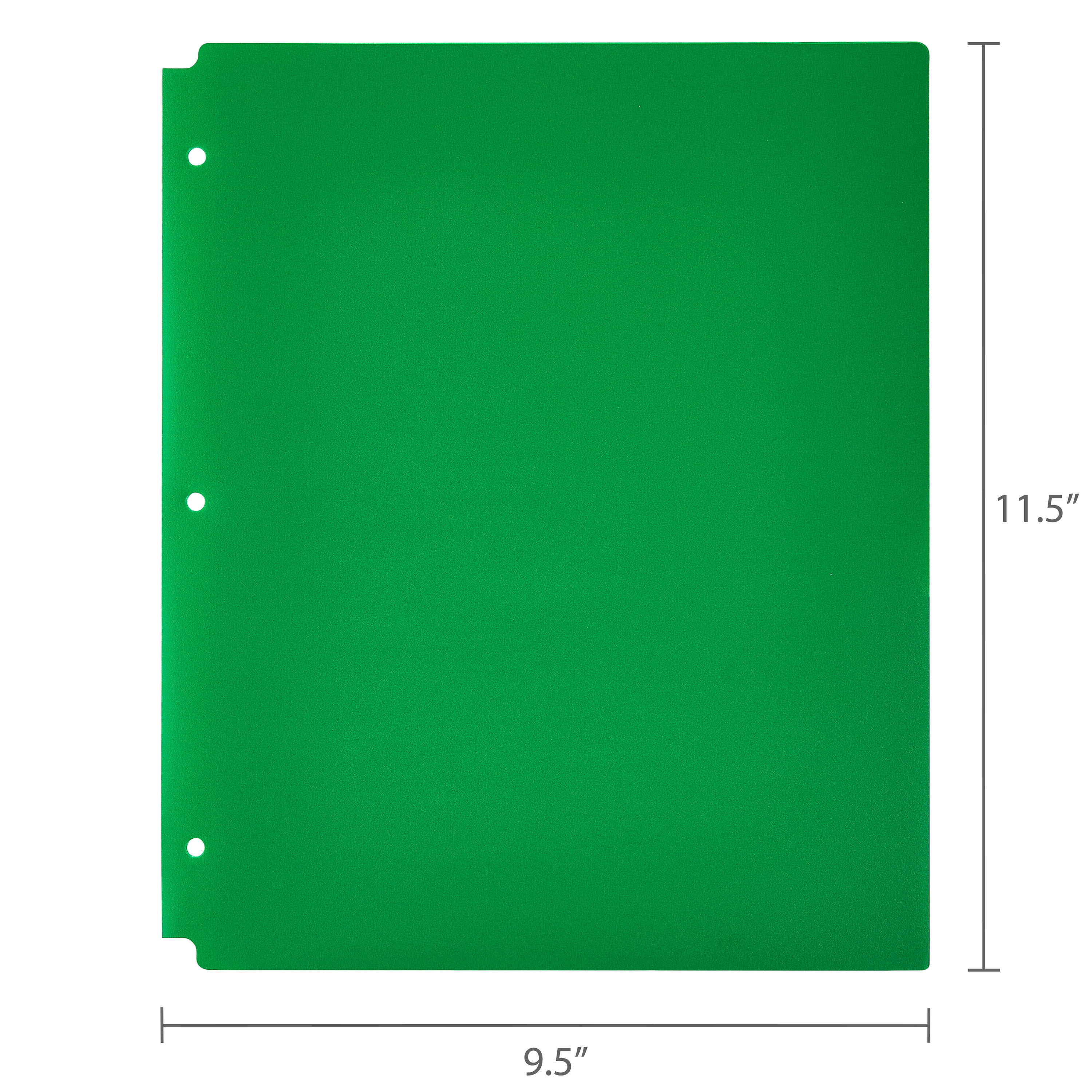 Pen+Gear 2-Pocket Poly Folders, 9.4" x 11.4", Assorted Colors, 10 Count