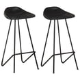 thumbnail image 1 of vidaXL Bar Stools 2 pcs Black Real Leather, 1 of 5