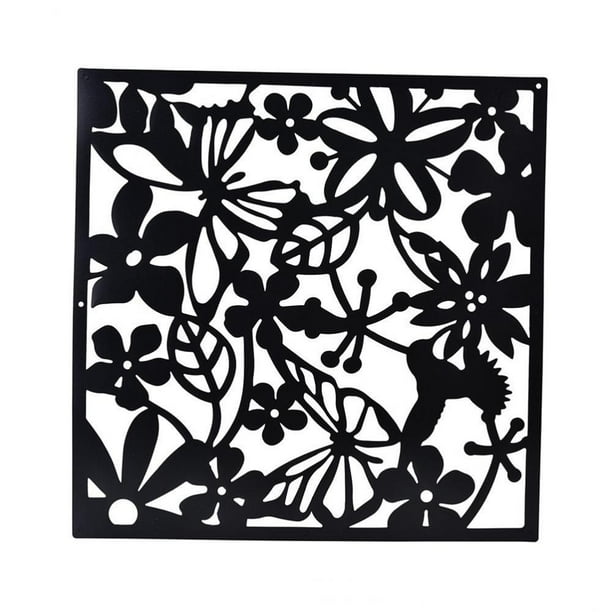 4 piezas divisor de habitación de mariposas, paneles de pantalla de decoración para el hogar, sala de estar, sala de estudio, Negro 4PCS