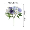 thumbnail image 3 of Kuroiy Artificial Silk Rose Peony Bouquet | Realistic Chrysanthemum Water Plant Accents | Home Wedding Office Decor | Flexible Plastic Iron Stem | 30cm Length | 1 Bunch, 3 of 6