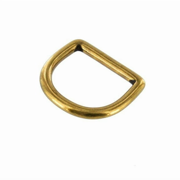 DR0 Antique Brass, D-Ring, Solid Brass-LL, Multiple Sizes