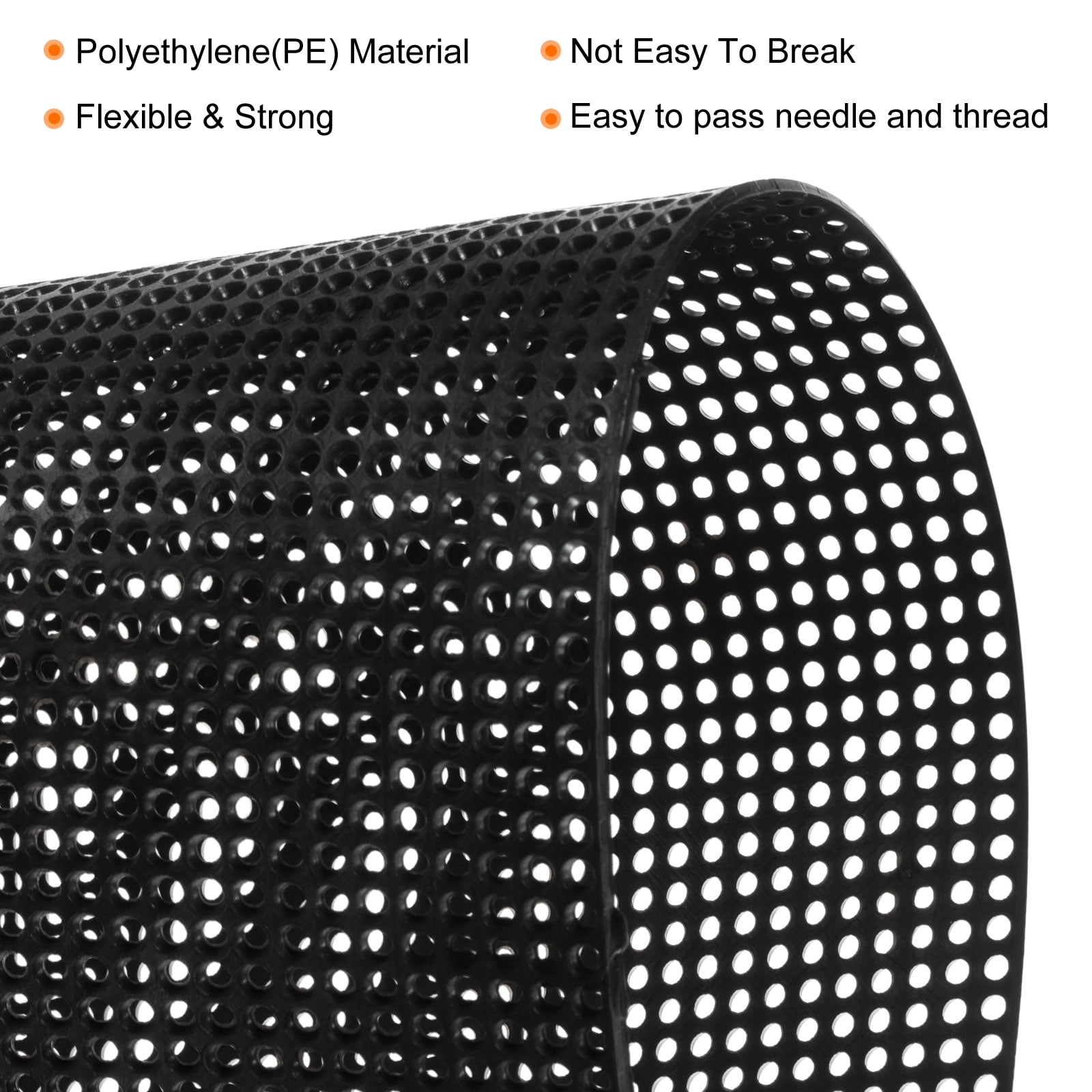 4Pcs Plastic Mesh Canvas Sheets 13"x20" 7 Count Round Hole Blank Canvas Black for Embroidery Needlepoint