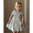 thumbnail image 2 of Vestido Twoflower para niños pequeños de 2 años, azul marino, a rayas, fruncido, vintage, 2 of 8