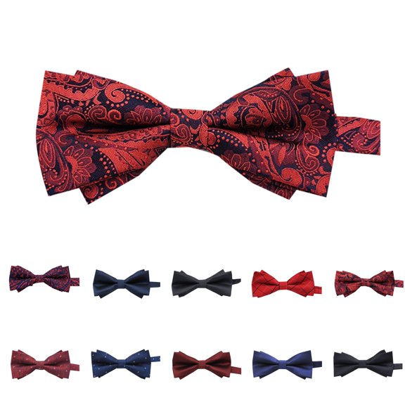 Dxzfnsa Mens Bowties Pre-tied Shape Clip on Bowtie Solid Men Formal Wear for kids, baby boys, toddler any age bow ties Gift for Men