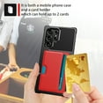 thumbnail image 5 of SaniMore for Samsung Galaxy S22 Ultra 6.8" 2022 Case, PU Leather Skin Anti-drop PC Backplane Card Slot [Up to 2 Cards] Magnetic Car Mount Hybird Armor Protective Thin Lightweight Case, Red, 5 of 7