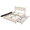 thumbnail image 6 of Upholstered Bed Frame with LED Light, 4 Drawers, Type C USB Ports and Headboard, Full Size, 6 of 8