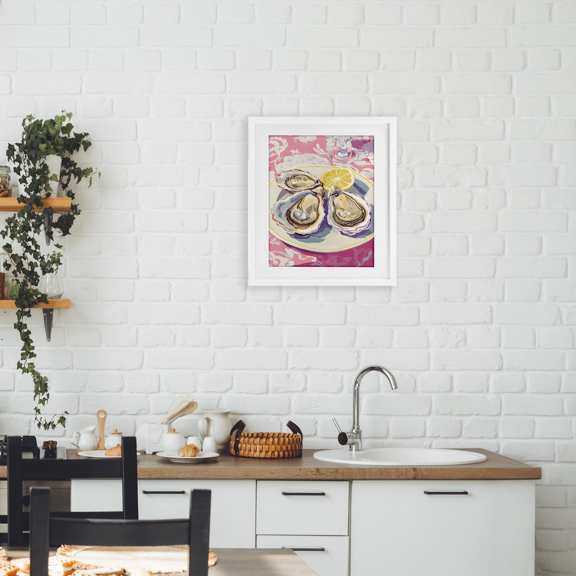 Stupell Industries Plated Oysters & Lemons White Framed Print Under Glass, design by The Prints Vibe