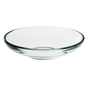 LAV Clear Glass Round Turkish Tea Saucers, Non-Lead Glass Tea Plates, 6 Pcs, 4.3 inch