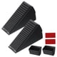 thumbnail image 1 of Uxcell 2 juegos de topes de puerta de resorte altos de hasta 3 pulgadas con soporte autoadhesivo, negro, 1 of 6