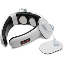 EvoFine 3D Electric Neck Massager - Portable 6 Modes Adjustable 15 Speeds Cordless Deep Tissue Trigger Point Neck Pain Relief Massager with Pulse Pads