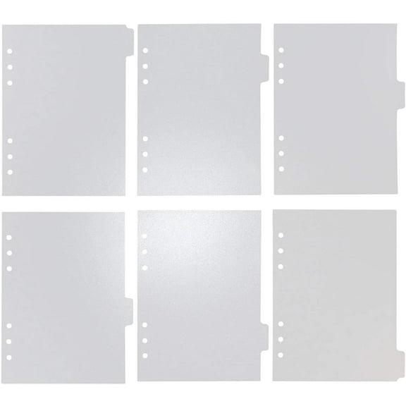 Multibey A5 Divider Sheets, 6-Tab Clear PVC Binder Pages, 6-Pack for Binders, Notebooks, Planners
