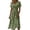 Army Green, variant on Boho Dresses for Women Short Sleeve Crossover Wrap V Neck Summer Dress Casual Loose A-Line Knee Length Swing Dress