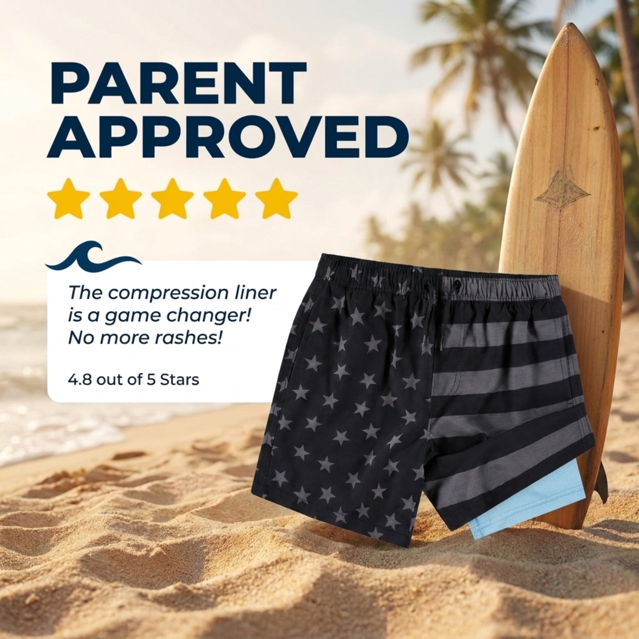 USA Flag Swim Trunk