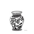 thumbnail image 4 of Farida Zaman 12x14 Black Modern Wood Framed Wall Art Titled - Chinoiserie IV v2 Black, 4 of 6
