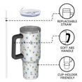 thumbnail image 4 of 40oz Pioneer Flower Floral Print Pattern Insulated Tumbler with Handle, BPA-Free Leak Proof Lid and Straws, Double Wall Vacuum, Hot 12h/Cold 34h, 4 of 6
