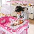 thumbnail image 3 of Pemberly Row Portable Baby Crib Cradle Bassinet Changing Pad Mosquito Net Pink, 3 of 8